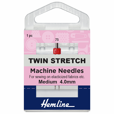 H112.40 Sewing Machine Needles: Twin Stretch: 75/11, 4mm: 1 Piece.. 